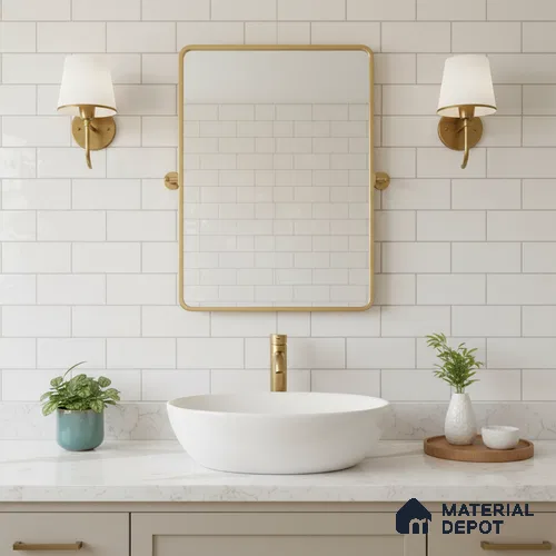 Faux Subway Wall Tile TL 05293 B Splendore Linea Gris 2 ft x 1 ft Ceramic Glossy Finish - 9 mm | Suitable for Kitchen, Bathroom & Balcony Walls | Please Expect a Slight Variation of Pattern