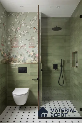 Faux Subway Wall Tile TL 05295 C Splendore Golden Arch Olive 2 ft x 1 ft Ceramic Matte Finish - 9 mm | Suitable for Bathroom, Balcony, Kitchen Walls & Backsplashes | Please Expect a Slight Variation of Pattern (Sample)