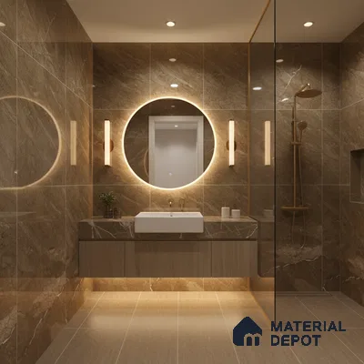 Marble Wall & Floor Tile TL 05306 B Aurelio Felix Earth 4 ft x 2 ft Vitrified High Gloss Finish - 9 mm | Suitable for Living Room, Bedroom, Feature / Accent Walls & Highlighter Wall (Sample)