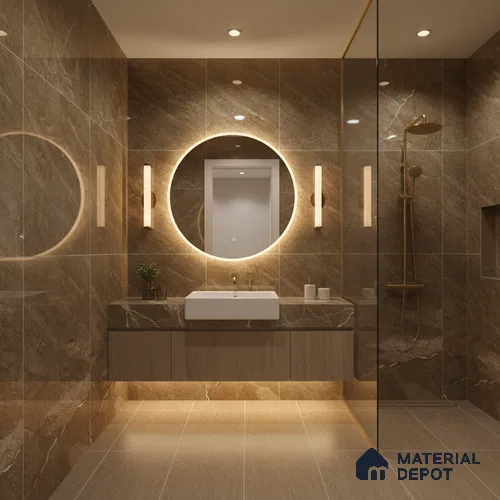Marble Wall & Floor Tile TL 05306 B Aurelio Felix Earth 4 ft x 2 ft Vitrified High Gloss Finish - 9 mm | Suitable for Living Room, Bedroom, Feature / Accent Walls & Highlighter Wall