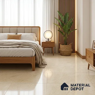 Marble Wall & Floor Tile TL 05306 Aurelio Felix Beige 4 ft x 2 ft Vitrified High Gloss Finish - 9 mm | Suitable for Living Room, Bedroom, Feature / Accent Walls & Highlighter Wall