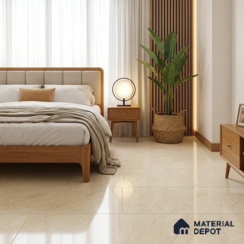 Marble Wall & Floor Tile TL 05306 Aurelio Felix Beige 4 ft x 2 ft Vitrified High Gloss Finish - 9 mm | Suitable for Living Room, Bedroom, Feature / Accent Walls & Highlighter Wall