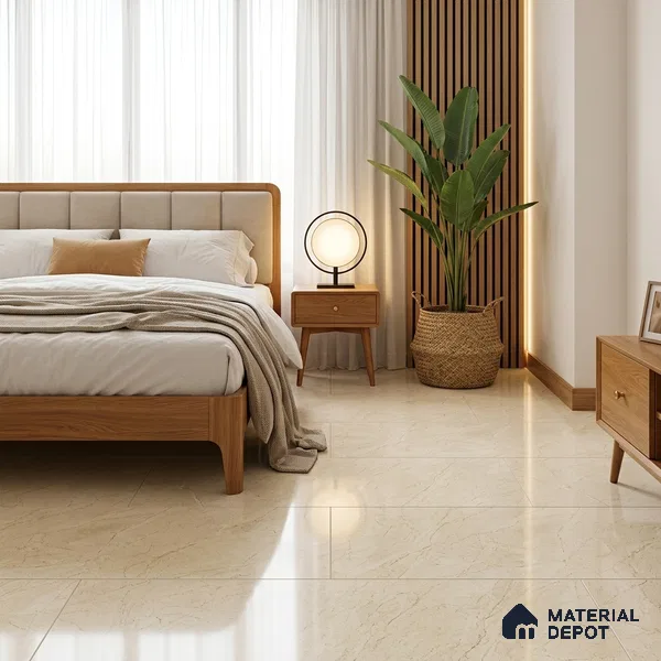 Marble Wall & Floor Tile TL 05306 Aurelio Felix Beige 4 ft x 2 ft Vitrified High Gloss Finish - 9 mm | Suitable for Living Room, Bedroom, Feature / Accent Walls & Highlighter Wall