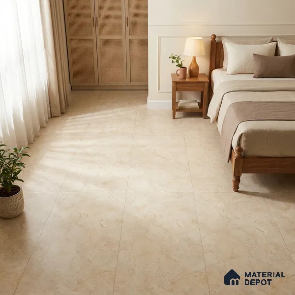 Marble Jerusalem Stone Wall & Floor Tile TL 05309 B Wheat Beige 4 ft x 2 ft Matte Finish Vitrified Tile - 9 mm | Suitable For Living Room, Bedroom, Kitchen