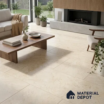 Marble Jerusalem Stone Wall & Floor Tile TL 05309 B Wheat Beige 4 ft x 2 ft Matte Finish Vitrified Tile - 9 mm | Suitable For Living Room, Bedroom, Kitchen
