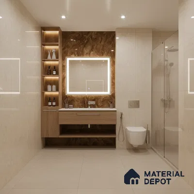 Marble Wall & Floor Tile TL 05310 C Aurelio Matrix Brown 4 ft x 2 ft Vitrified High Gloss Finish - 9 mm | Suitable for Living Room, Bedroom, Feature / Accent Walls & Highlighter Wall