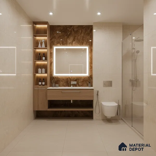 Marble Wall & Floor Tile TL 05310 C Aurelio Matrix Brown 4 ft x 2 ft Vitrified High Gloss Finish - 9 mm | Suitable for Living Room, Bedroom, Feature / Accent Walls & Highlighter Wall