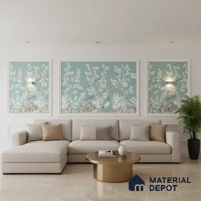 Marble Wall & Floor Tile TL 05310 E Aurelio Matrix Latte 4 ft x 2 ft Vitrified High Gloss Finish - 9 mm | Suitable for Living Room, Bedroom, Feature / Accent Walls & Highlighter Wall