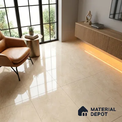 Marble Crema Marfil Wall & Floor Tile TL 05310 E Latte Beige 4 ft x 2 ft High Gloss Finish Vitrified Tile - 9 mm | Suitable For Living Room, Bedroom, Dining