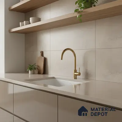 Marble Wall Tile TL 05319 Splendore Engraved Petals Light 2 ft x 1 ft Ceramic Matte Finish - 9 mm | Suitable for Kitchen, Bathroom & Balcony Walls