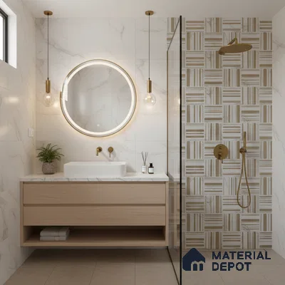 Highlighter Wall Tile TL 05335 B Splendore Morse Plaza Light 2 ft x 1 ft Ceramic Matte Finish - 9 mm | Suitable for Kitchen, Bathroom & Balcony Walls (Sample)
