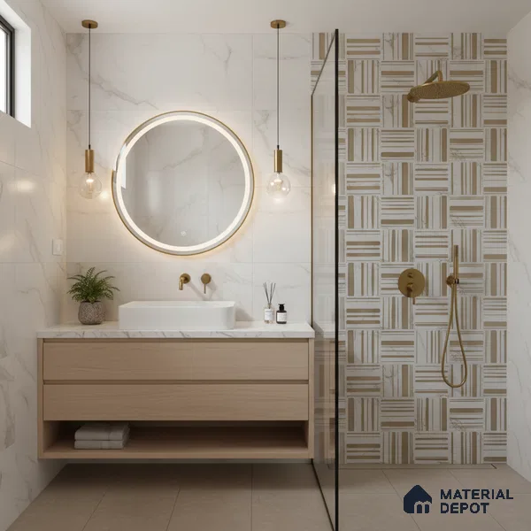 Highlighter Wall Tile TL 05335 B Splendore Morse Plaza Light 2 ft x 1 ft Ceramic Matte Finish - 9 mm | Suitable for Kitchen, Bathroom & Balcony Walls (Sample)
