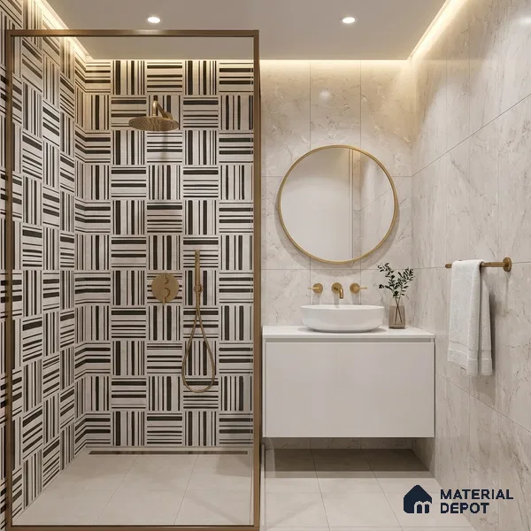 Highlighter Wall Tile TL 05335 Splendore Highlighter 2 Black Bianco 2 ft x 1 ft Ceramic Matte Finish - 9 mm | Suitable for Kitchen, Bathroom & Balcony Walls (Sample)