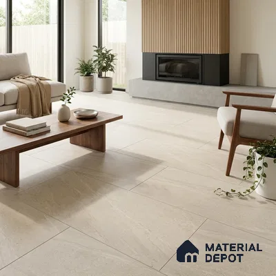 Marble Crema Marfil Wall & Floor Tile TL 05336 C Almond Cream 4 ft x 2 ft Matte Finish Vitrified Tile - 9 mm | Suitable For Living Room, Bedroom, Kitchen