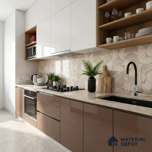Highlighter Wall Tile TL 05336 D Aurelio Magnesite Decor 4 ft x 2 ft Vitrified High Gloss Finish - 9 mm | Suitable for Living Room, Bedroom, Dining Area