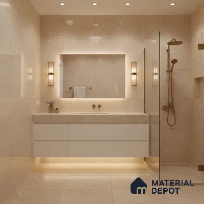 Natural Wall & Floor Tile TL 05336 E Aurelio Magnesite Opal 4 ft x 2 ft Vitrified High Gloss Finish - 9 mm | Suitable for Living Room, Bedroom, Feature / Accent Walls & Highlighter Wall (Sample)