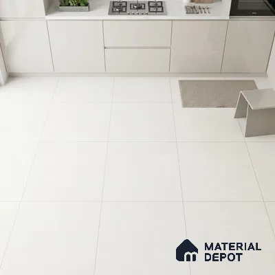 Cement Wall & Floor Tile TL 05340 D Neutra Alison Silver 2 ft x 2 ft Vitrified Matte Finish - 9 mm | Suitable for Bedroom, Balcony, Foyer, Dining