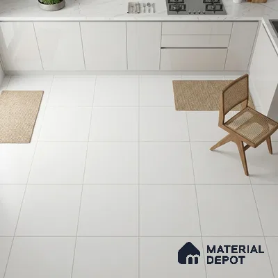 Plain Wall & Floor Tile TL 05349 B Neutra Base White 2 ft x 2 ft Vitrified Matte Finish - 9 mm | Suitable for Kitchen, Bathroom & Balcony Walls (Sample)