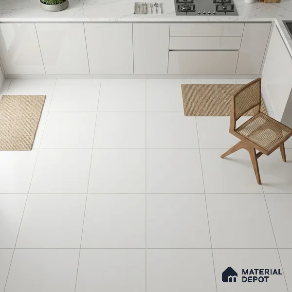 Plain Wall & Floor Tile TL 05349 B Neutra Base White 2 ft x 2 ft Vitrified Matte Finish - 9 mm | Suitable for Kitchen, Bathroom & Balcony Walls (Sample)