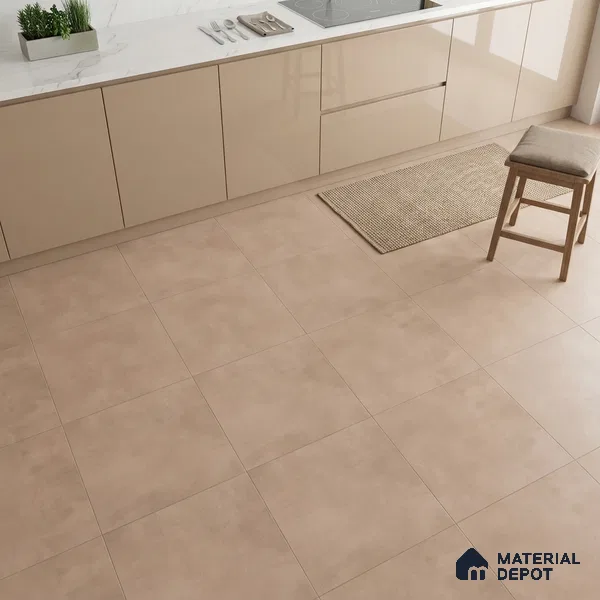 Plain Wall & Floor Tile TL 05350 B Neutra Cloud Ash Light 2 ft x 2 ft Vitrified Carving Matte Finish - 9 mm | Suitable for Bedroom, Balcony, Foyer, Dining