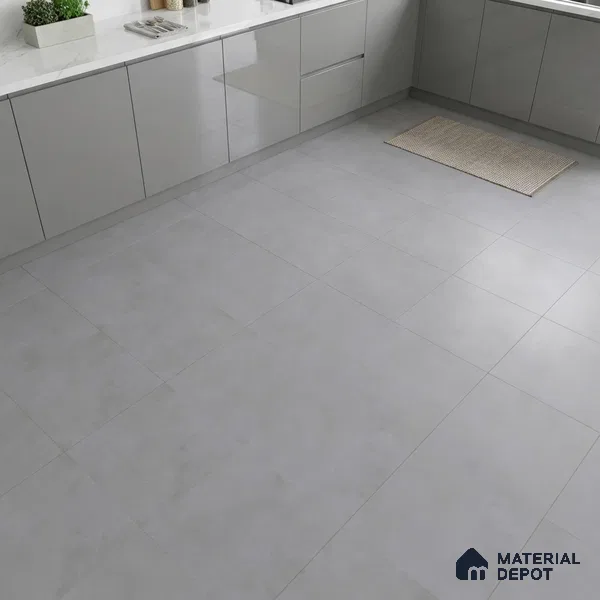 Plain Wall & Floor Tile TL 05350 F Neutra Cloud Gris 2 ft x 2 ft Vitrified Carving Matte Finish - 9 mm | Suitable for Bedroom, Balcony, Foyer, Dining