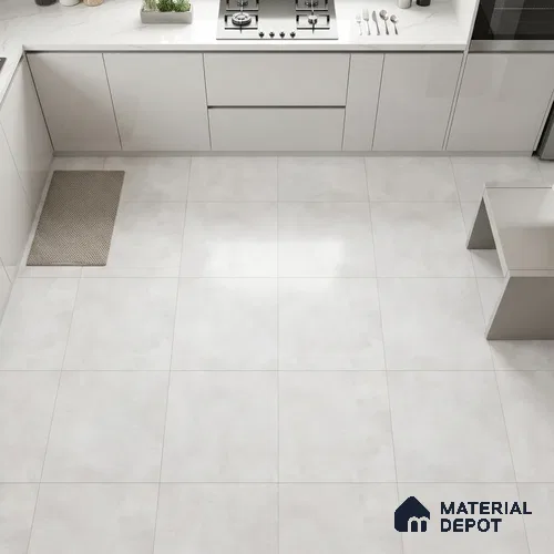 Plain Wall & Floor Tile TL 05350 Neutra Cloud Crush 2 ft x 2 ft Vitrified Carving Matte Finish - 9 mm | Suitable for Bedroom, Balcony, Foyer, Dining