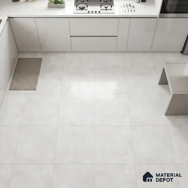 Plain Wall & Floor Tile TL 05350 Neutra Cloud Crush 2 ft x 2 ft Vitrified Carving Matte Finish - 9 mm | Suitable for Bedroom, Balcony, Foyer, Dining (Sample)