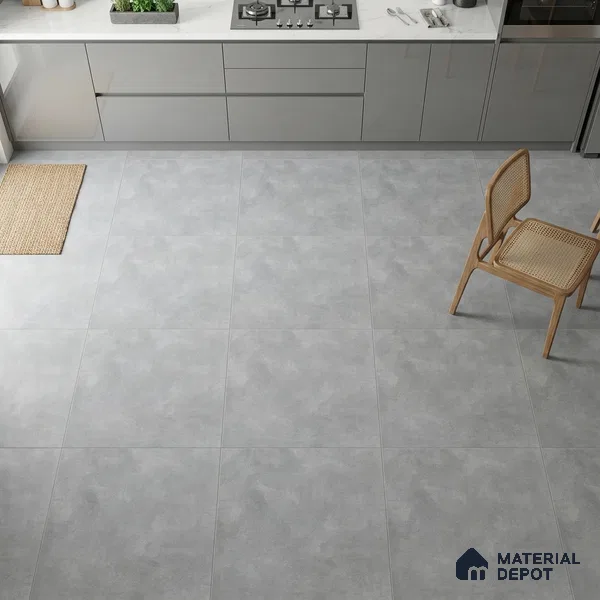 Rustic Wall & Floor Tile TL 05351 Neutra Impex White 2 ft x 2 ft Vitrified Plain Matte Finish - 9 mm | Suitable for Bedroom, Balcony, Foyer, Dining