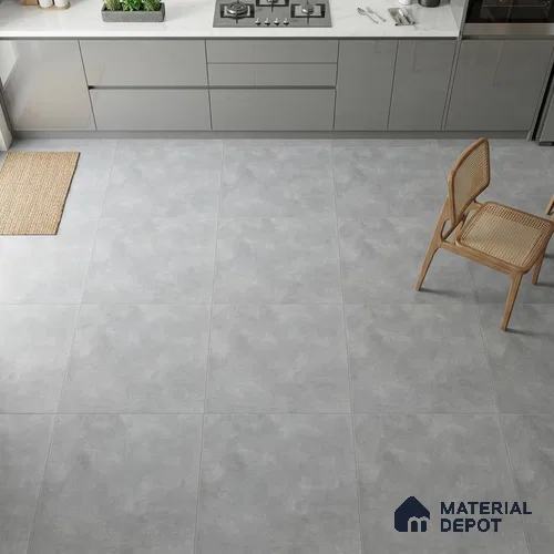 Rustic Wall & Floor Tile TL 05351 Neutra Impex White 2 ft x 2 ft Vitrified Plain Matte Finish - 9 mm | Suitable for Bedroom, Balcony, Foyer, Dining