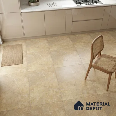 Punch Stone Floor Tile TL 05356 Strada Rosalia Crema 2 ft x 2 ft Vitrified Punch Matte Finish - 12 mm | Suitable for Parking, Balcony, Courtyard, Patio, Terrace (Sample)