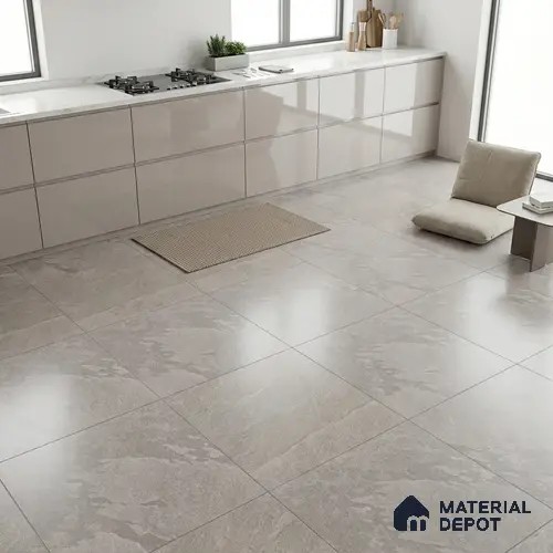 Stone Floor Tile TL 05361 Strada Caramel Click 2 ft x 2 ft Vitrified Punch Matte Finish - 12 mm | Suitable for Parking, Balcony, Courtyard, Patio, Terrace