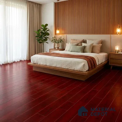 Wooden Floor Plank Tile TL 05370 Bosco Richmond Berry 4 ft x 8 inch Vitrified Carving Matte Finish - 9 mm | Suitable for Balcony, Courtyard, Patio (Sample)