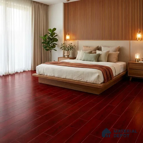 Wooden Floor Plank Tile TL 05370 Bosco Richmond Berry 4 ft x 8 inch Vitrified Carving Matte Finish - 9 mm | Suitable for Balcony, Courtyard, Patio