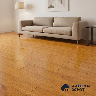 Wooden Floor Plank Tile TL 05373 Bosco Walnut Paradise 4 ft x 8 inch Vitrified Carving Matte Finish - 9 mm | Suitable for Balcony, Courtyard, Patio (Sample)