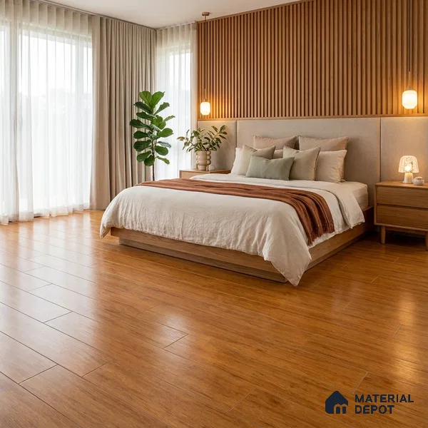 Wooden Floor Plank Tile TL 05373 Bosco Walnut Paradise 4 ft x 8 inch Vitrified Carving Matte Finish - 9 mm | Suitable for Balcony, Courtyard, Patio (Sample)