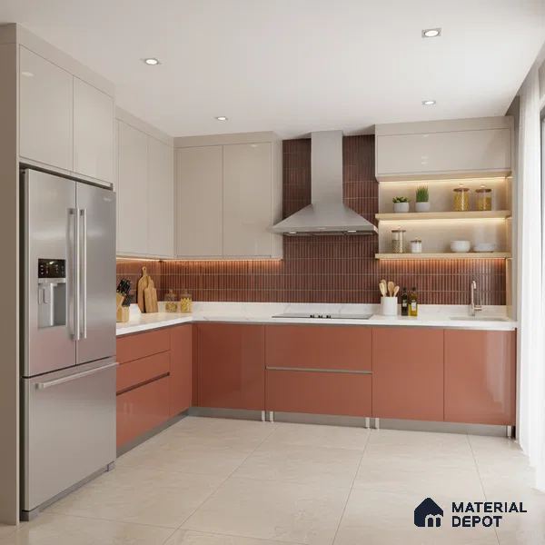 Faux Subway Wall Tile TL 05376 C Miraq Kitkat Maroon 2 ft x 1 ft Ceramic Glossy Finish - 8 mm | Suitable For Kitchen, Bathroom Walls and Backsplashes | Please Expect a Slight Variation of Pattern