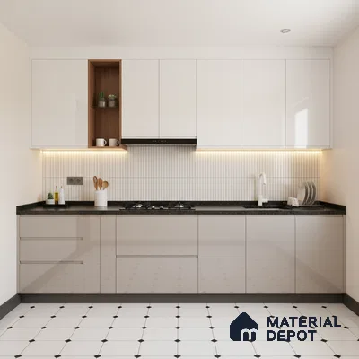 Faux Subway Wall Tile TL 05376 F Miraq Kitkat Snow White 2 ft x 1 ft Ceramic Glossy Finish - 8 mm | Suitable For Kitchen, Bathroom Walls and Backsplashes | Please Expect a Slight Variation of Pattern