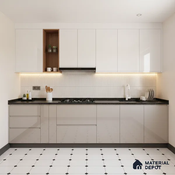 Faux Subway Wall Tile TL 05376 F Miraq Kitkat Snow White 2 ft x 1 ft Ceramic Glossy Finish - 8 mm | Suitable For Kitchen, Bathroom Walls and Backsplashes | Please Expect a Slight Variation of Pattern