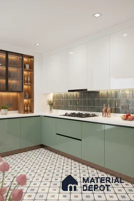 Faux Subway Wall Tile TL 05376 G Miraq KitKat Multi 2 ft x 1 ft Ceramic Glossy Finish - 8 mm | Suitable For Kitchen, Bathroom Walls and Backsplashes | Please Expect a Slight Variation of Pattern (Sample)