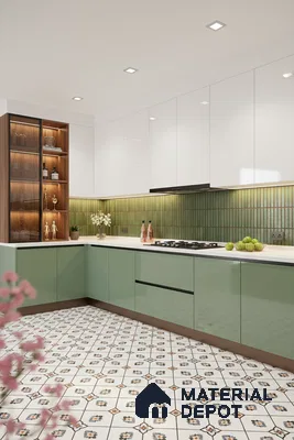 Faux Subway Wall Tile TL 05376 I Miraq Kitkat Forest Green 2 ft x 1 ft Ceramic Glossy Finish - 8 mm | Suitable For Kitchen, Bathroom Walls and Backsplashes | Please Expect a Slight Variation of Pattern (Sample)