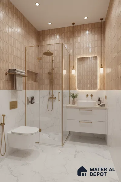 Faux Subway Wall Tile TL 05379 D Miraq Chester Walnut 2 ft x 1 ft Ceramic Matte Finish - 8 mm | Suitable For Kitchen, Bathroom Walls and Backsplashes | Please Expect a Slight Variation of Pattern (Sample)
