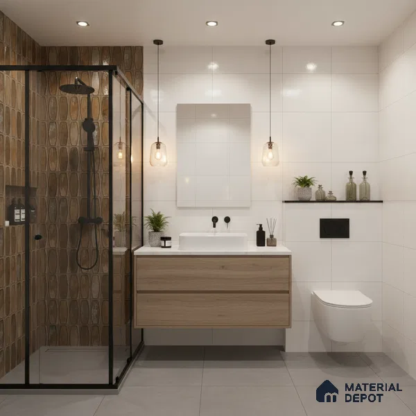 Faux Subway Wall Tile TL 05379 E Miraq Chester Rustic Brown 2 ft x 1 ft Ceramic Matte Finish - 8 mm | Suitable For Kitchen, Bathroom Walls and Backsplashes | Please Expect a Slight Variation of Pattern (Sample)