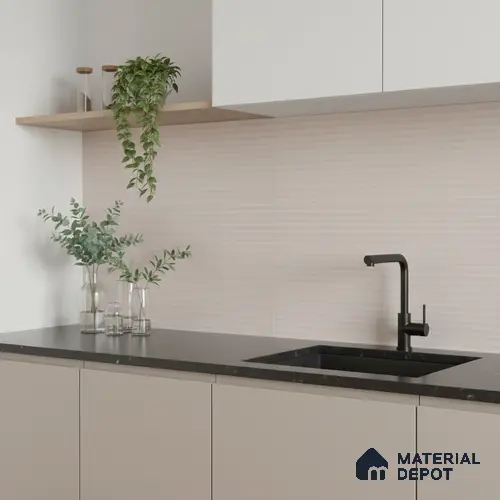 Faux Subway Wall Tile TL 05381 D Miraq Temba Ivory 2 ft x 1 ft Ceramic Matte Finish - 8 mm | Suitable For Kitchen, Bathroom Walls and Backsplashes | Please Expect a Slight Variation of Pattern