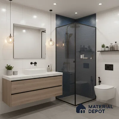 Faux Subway Wall Tile TL 05381 Miraq Temba Navy Blue 2 ft x 1 ft Ceramic Matte Finish - 8 mm | Suitable For Kitchen, Bathroom Walls and Backsplashes | Please Expect a Slight Variation of Pattern (Sample)