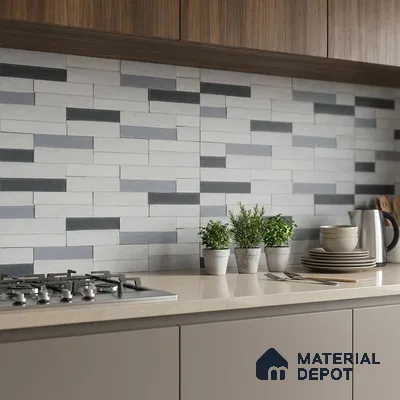 Faux Subway Wall Tile TL 05382 B Miraq Stack White 2 ft x 1 ft Ceramic Matte Finish - 8 mm | Suitable For Kitchen, Bathroom Walls and Backsplashes | Please Expect a Slight Variation of Pattern (Sample)
