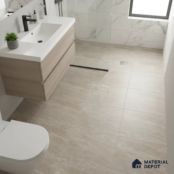 Marble Floor Tile TL 05390 D Bistro Soana Brown Matching Floor 1 ft x 1 ft Ceramic Anti Skid Matte Finish - 9 mm | Suitable For Bathroom, Kitchen (Sample)