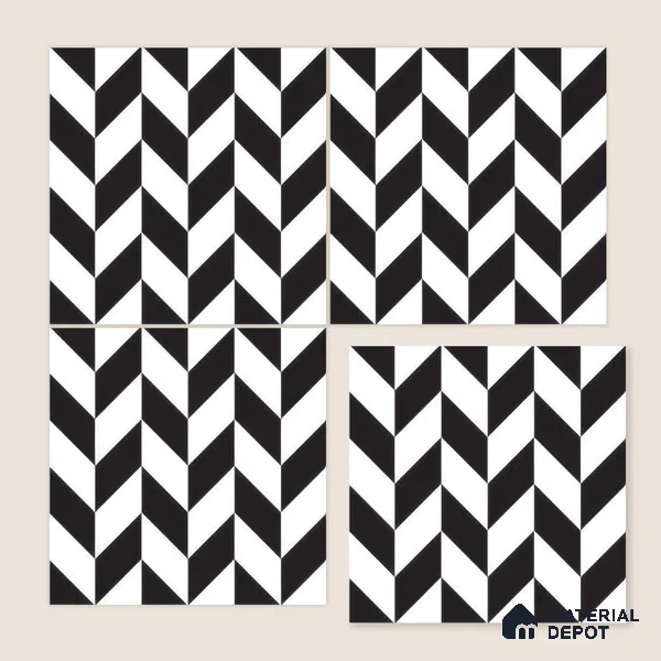 Moroccan Floor & Wall Tile TL 05439 Morissa Monochrome Rey 1 ft x 1 ft Ceramic Matte Finish - 7.5 mm | Suitable for Bathroom, Kitchen, Entryway | Please Expect a Slight Variation of Pattern