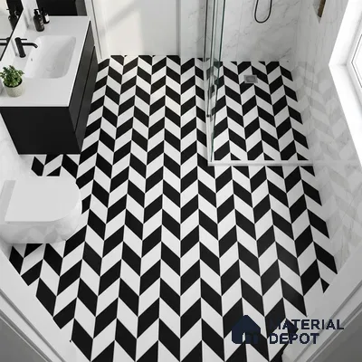 Moroccan Floor & Wall Tile TL 05439 Morissa Monochrome Rey 1 ft x 1 ft Ceramic Matte Finish - 7.5 mm | Suitable for Bathroom, Kitchen, Balcony | Please Expect a Slight Variation of Pattern