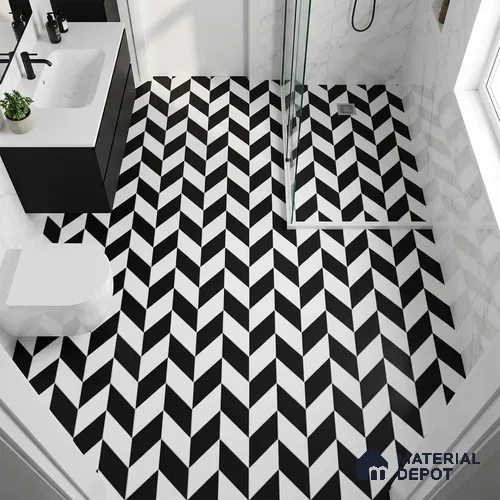 Moroccan Floor & Wall Tile TL 05439 Morissa Monochrome Rey 1 ft x 1 ft Ceramic Matte Finish - 7.5 mm | Suitable for Bathroom, Kitchen, Entryway | Please Expect a Slight Variation of Pattern