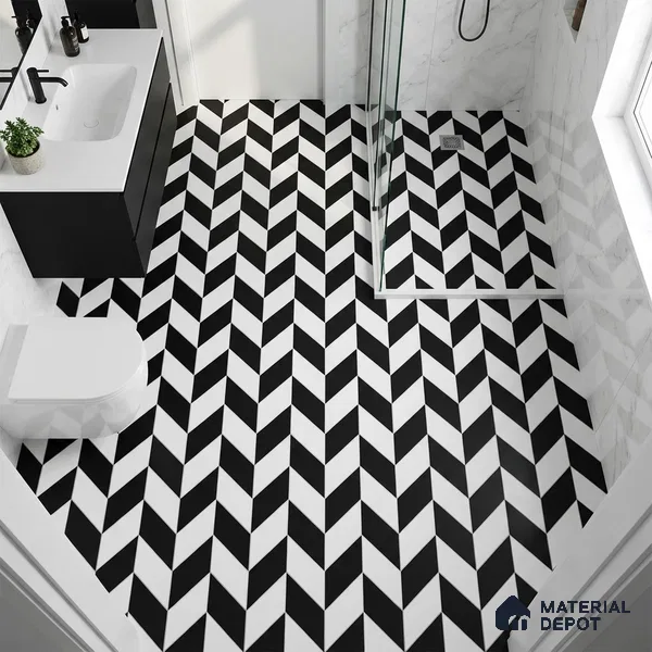 Moroccan Floor & Wall Tile TL 05439 Morissa Monochrome Rey 1 ft x 1 ft Ceramic Matte Finish - 7.5 mm | Suitable for Bathroom, Kitchen, Balcony | Please Expect a Slight Variation of Pattern